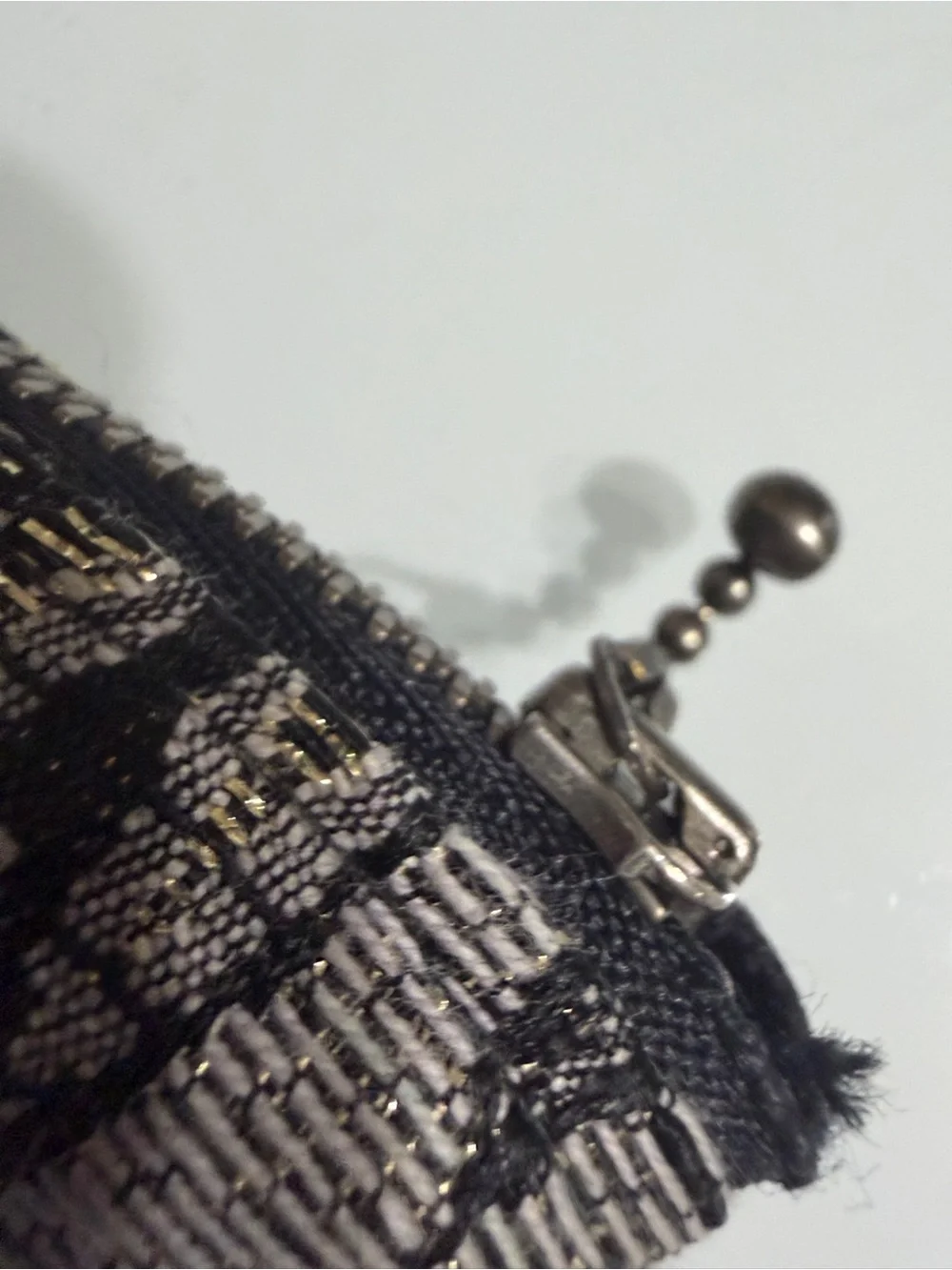 Black & Metallic Patterned Cosmetic Pouch